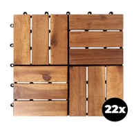 LINDER EXCLUSIV Terasne pločice akacija 30x30 cm 22 kom, smeđa