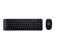 LOGITECH Tipkovnica + miš MK220 Wireless Desktop, crna, bežična, kompaktna, USB