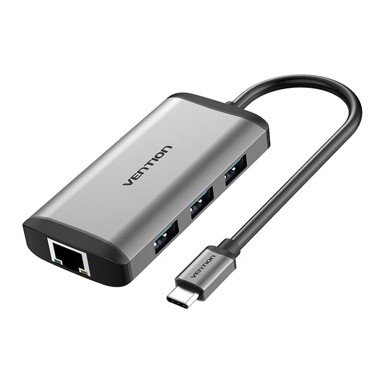 VENTION Docking stanica 6 in 1 USB-C do HDMI, 3x USB3.0, RJ45, PD, CNCHB 0,15m, siva