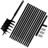 Ručna burgija za zemlju sa ručkom 200 mm i produžnom cijevi, 13 m, čelik