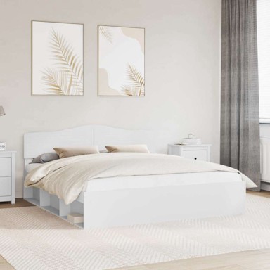 Okvir za krevet 180 x 200 cm čvrsto borovo drvo, bijeli