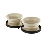 HUNTER Putna silikonska posuda s torbicom List bež, 2x750 ml