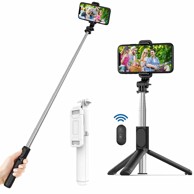 TECHSUIT Selfie štap s Bluetooth daljinskim upravljačem i nosačem za tronožac (Q01), bijeli