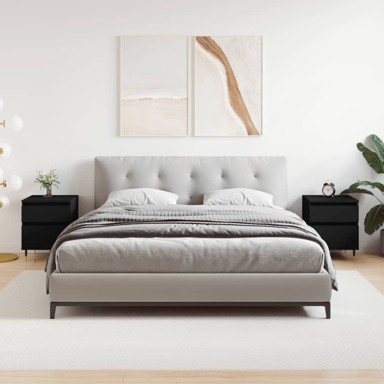 Noćni ormarići 2 kom crni 40x35x50 cm od konstruiranog drva