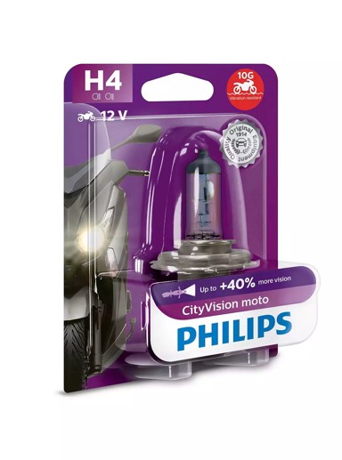 PHILIPS Žarulja CityVision Moto H4, 12V, do 40% više svjetla