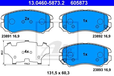 ATE Disk pločice HYUNDAI 13.0460-5873.2 sonata 2.0crdi 01