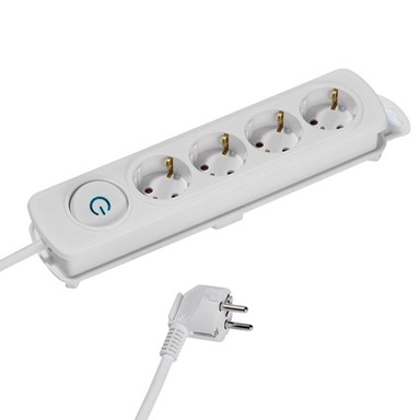 VIVANCO Produžni kabel 37643, Comfort, 4 ulaza s prekidačem, 1.4m, bijeli 