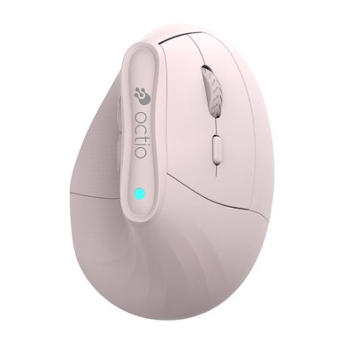 OCTIO Miš Ergo V100WBT, optički, bežični, BT, 4000 dpi, rozi