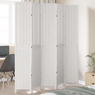 Sobna pregrada s 5 panela 40 x 220 cm od masivnog drva paulovnije bijeli