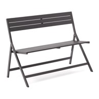 KAVE HOME Crna metalna vrtna klupa Torreta