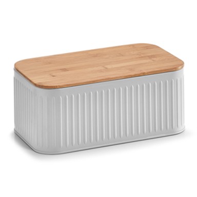 ZELLER Kutija za kruh s poklopcem od bambusa, siva