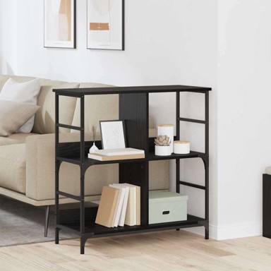 Polica, 78,5 x 33 x 82 cm, konstruirano drvo, crni hrast