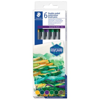 STAEDTLER Flomaster 3001 C6-5 obostrani akvarel asia design journey