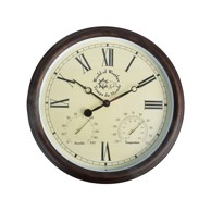 ESSCHERT DESIGN Vanjski zidni sat sa rimskim brojevima i termometrom