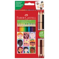 FABER-CASTELL Drvene boje, trokutaste, Skin, 12 boja + 3 obostrane