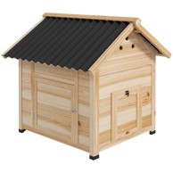 HOMESTAR Kućica za patke s 2 ulaza i 2 rampe 78 x 90 x 92 cm, prirodna i crna