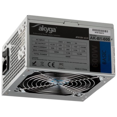AKYGA Napajanje AK-B1-600, 600W, 20+4 pin ATX
