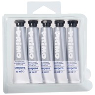CMP Tempera boja 12 ml, aluminijska tuba, 5 kom, srebrna, blister