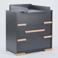 DREWEX Komoda Leo, grafitna/pjeskovita