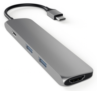 SATECHI USB-C HDMI hub, s prolaznim napajanjem, siva