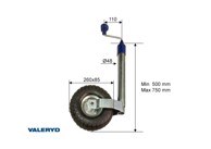 VALERYD Potporni kotač 48mm cijev/čelična felga/pumpana guma 260x85mm 136kg 6658002