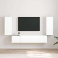 TV zidni ormar, 2 komada, Sjajno bijelo 30 x 31 x 80 cm