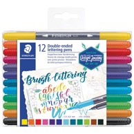 STAEDTLER Flomaster 3004 TB12 brushpen obostrani design journey 12 boja