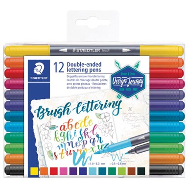 STAEDTLER Flomaster 3004 TB12 brushpen obostrani design journey 12 boja
