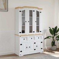 Visoka komoda Corona bijela 112x43x196cm borovina meksički stil