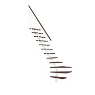 Kružne stepenice Minka Style Ravne orah-bijelo