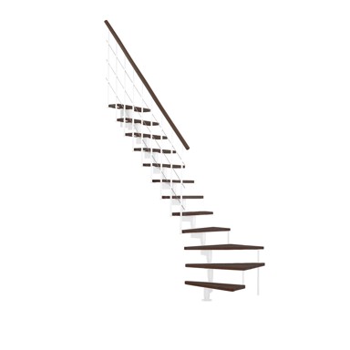 Kružne stepenice Minka Style Ravne orah-bijelo