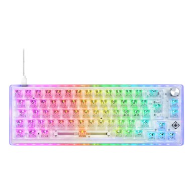DELTACO Gaming tipkovnica Dk460, mehanička 65%, nordijski raspored, transparentna, RGB