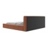 MAKAMII Tapecirani bračni krevet Noho 180x200 cm s prostorom za odlaganje i okvirom od letvica, boja terakote