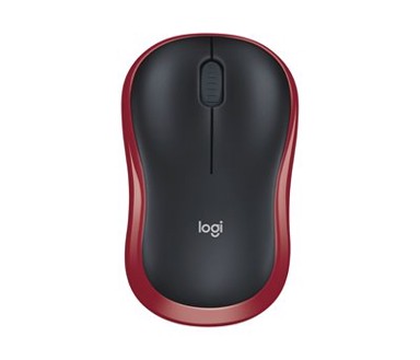 LOGITECH Miš M185, crno-crveni, optički, bežični, 1000dpi