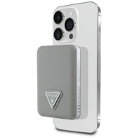 GUESS Powerbank Brushed Triangle, 5000 mAh, 15 W, MagSafe, USB-C, bež