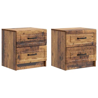 Noćni ormar s ladicama, 2 kom, 43 x 34,5 x 44,5 cm, staro drvo