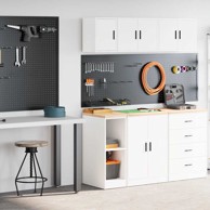 Garažni ormarići, 2 kom, konstruirano drvo, bijeli