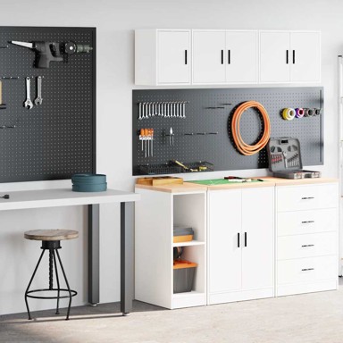 Garažni ormarići, 2 kom, konstruirano drvo, bijeli