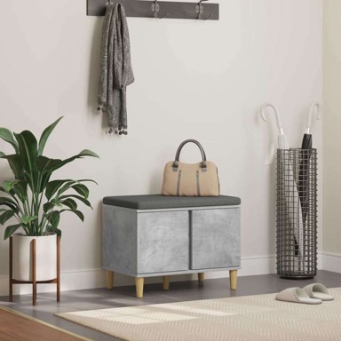 Klupa za hodnik s jastukom 60x38x46 cm, betonski siva