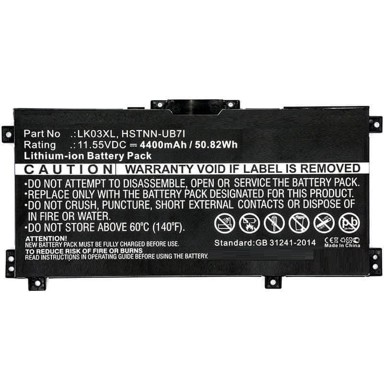 COREPARTS Baterija za HP laptop 50,82Wh Li-ion 11,55V 4400mAh crna