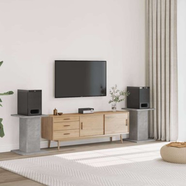 Stalci za zvučnike, 30 x 30 x 60 cm, konstruirano drvo, beton siva, 2 kom