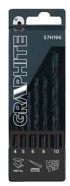 GRAPHITE Set svrdala za metal HSS-TiN, 4-10 mm, 5 komada