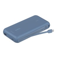 BELKIN Powerbank prijenosni punjač BPB024hqBL, 20000 mAh, 30W, integrirani USB-C kabel, plavi 
