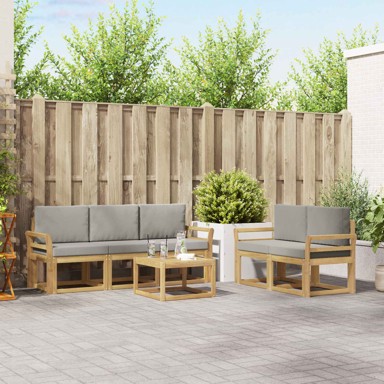 Set vanjskih sofa, 6 kom, 59 x 59 x 37 cm, bijela i svjetlosiva