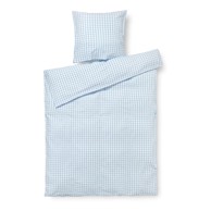 JUNA Posteljina Bæk&Bølge 140x220 cm za krevet za jednu osobu/produženi krevet od krepa bijelo-svijetlo plava