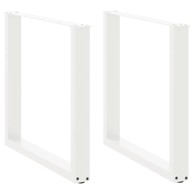 Noge stolića za kavu U-oblika 2 kom bijele 80x(72-73) cm čelik