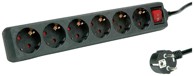 ROLINE Naponska letva sa prekidačem 6 utičnica, 3.0m kabel, crna