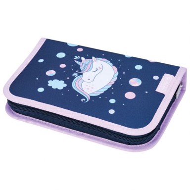 HERLITZ Pernica 50049165, puna, 1 zip, 2 preklopa, Unicorn Dreams