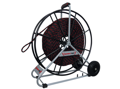 RUNPOTEC Poliesterski konop Ø10 mm, 120 m, s čeličnom motalicom za provlačenje kablova  