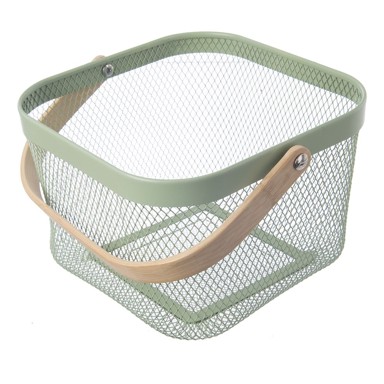ORION Metalna košara od žice 24,5x24,5x30 cm Greenish 